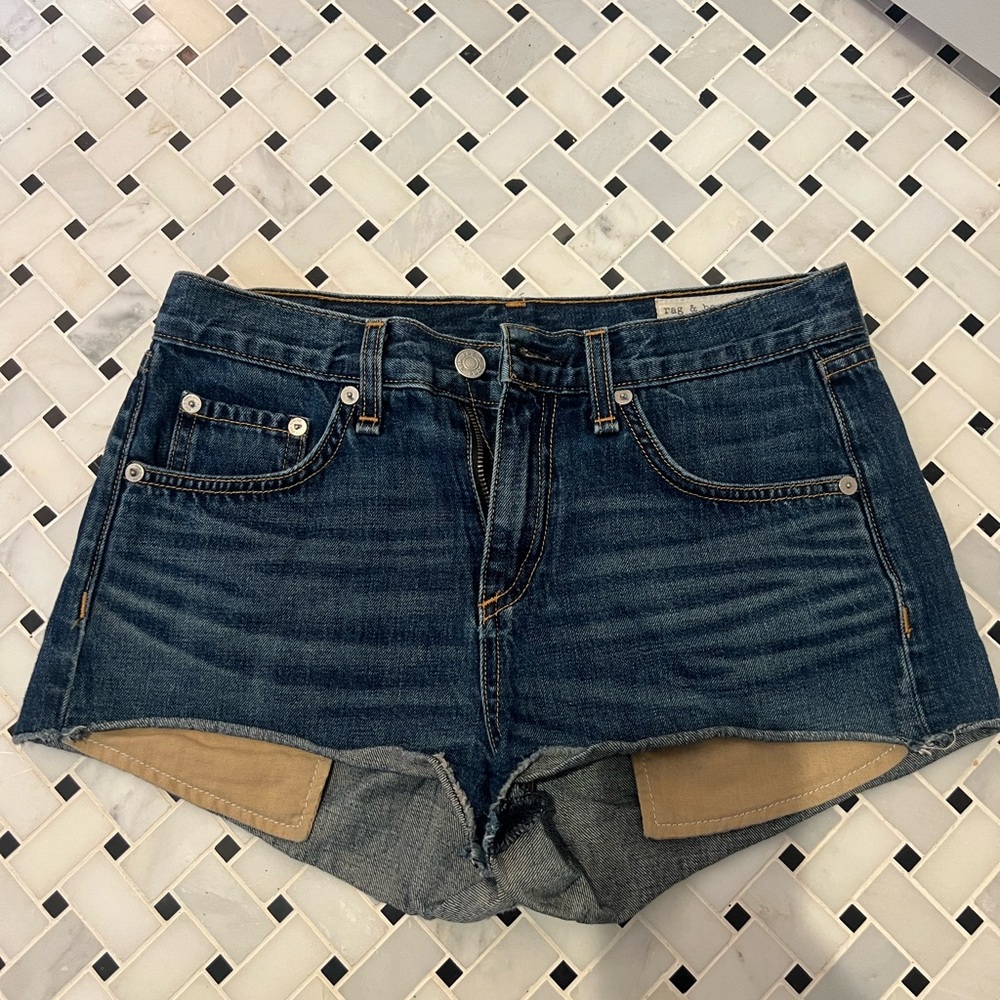rag & bone Dark Blue Jean Shorts
